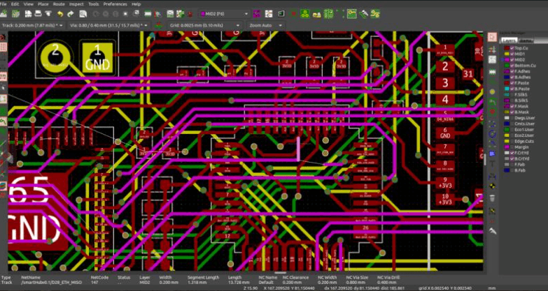 KiCad circuitry for the ekipa indoor air pollutants project